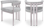 Marcello Dining Chair Set of 2 - Contemporary Velvet Seating with Durable Chrome Frame for Modern Homes