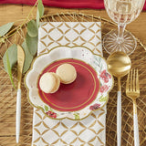 Burgundy Blush Floral Paper Plates Set of 16