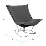 Scroll Puff Rocker Titanium- Barbet Charcoal/Black