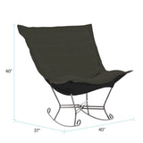 Scroll Puff Rocker Sterling Charcoal Titanium Frame