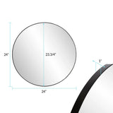 Van Buren Brushed Black Round Mirror