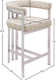 Marcello Counter Stool Set of 2 - Elegant Velvet Seating with Durable Chrome Frame for Modern Homes