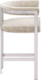 Marcello Counter Stool Set of 2 - Elegant Velvet Seating with Durable Chrome Frame for Modern Homes