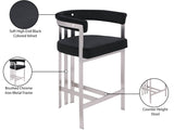 Marcello Counter Stool Set of 2 - Elegant Velvet Seating with Durable Chrome Frame for Modern Homes
