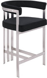 Marcello Counter Stool Set of 2 - Elegant Velvet Seating with Durable Chrome Frame for Modern Homes