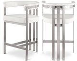 Marcello Counter Stool Set of 2 - Elegant Velvet Seating with Durable Chrome Frame for Modern Homes