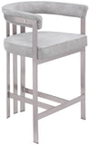 Marcello Counter Stool Set of 2 - Elegant Velvet Seating with Durable Chrome Frame for Modern Homes