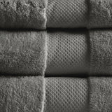 Turkish Cotton 6-Piece Bathroom Towel Set, Grey