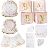 Pink Elephant Baby Shower 91 Pc Party Kit
