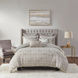 Matallic Circ Comforter/Duvet Cover Set W Removable Insert