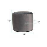 Qivuit Gray Tall Pouf