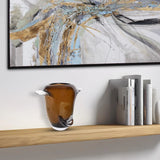 Smokey Umber Flared Edged Glass Vase- Short