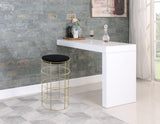 Rebar Contemporary Bar Stool with Luxurious Gold Finish and Plush Cushion for Stylish Dining Spaces