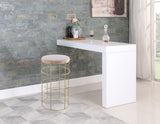 Rebar Contemporary Bar Stool with Luxurious Gold Finish and Plush Cushion for Stylish Dining Spaces
