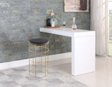 Rebar Contemporary Bar Stool with Luxurious Gold Finish and Plush Cushion for Stylish Dining Spaces