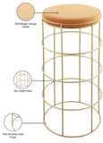Rebar Contemporary Bar Stool with Luxurious Gold Finish and Plush Cushion for Stylish Dining Spaces