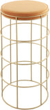 Rebar Contemporary Bar Stool with Luxurious Gold Finish and Plush Cushion for Stylish Dining Spaces
