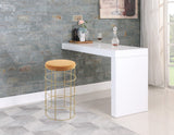 Rebar Contemporary Bar Stool with Luxurious Gold Finish and Plush Cushion for Stylish Dining Spaces