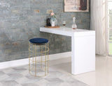Rebar Contemporary Bar Stool with Luxurious Gold Finish and Plush Cushion for Stylish Dining Spaces