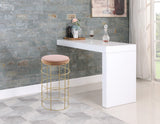 Rebar Contemporary Bar Stool with Luxurious Gold Finish and Plush Cushion for Stylish Dining Spaces