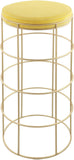 Rebar Contemporary Bar Stool with Luxurious Gold Finish and Plush Cushion for Stylish Dining Spaces