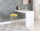 Rebar Contemporary Bar Stool with Luxurious Gold Finish and Plush Cushion for Stylish Dining Spaces