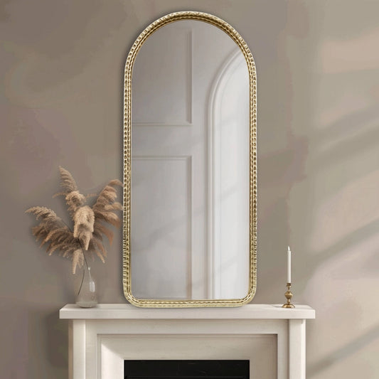 Gold Metal Arched Wall Mirror Home Decor Accents