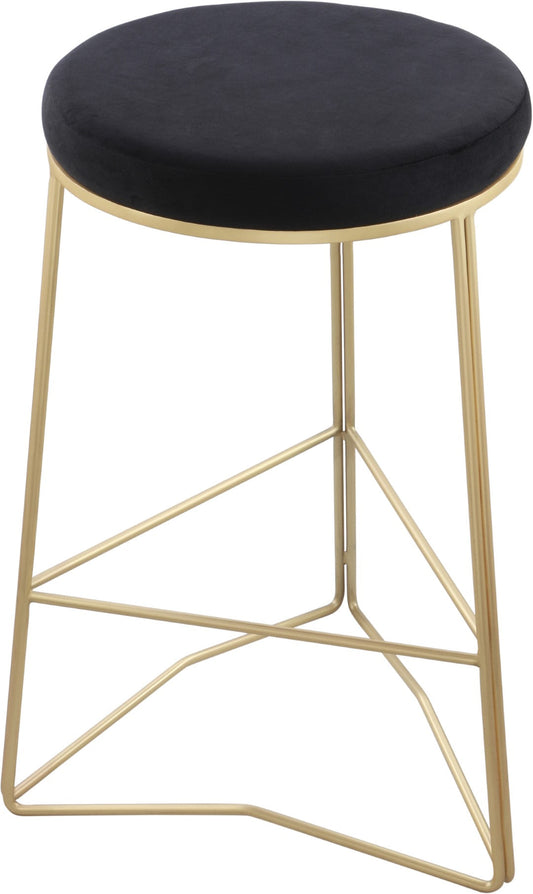 Tres Velvet Contemporary Counter Stool - Elegant Design with Plush Comfort and Gold Metal Legs