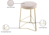 Tres Velvet Contemporary Counter Stool - Elegant Design with Plush Comfort and Gold Metal Legs