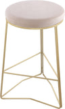 Tres Velvet Contemporary Counter Stool - Elegant Design with Plush Comfort and Gold Metal Legs