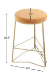 Tres Velvet Contemporary Counter Stool - Elegant Design with Plush Comfort and Gold Metal Legs
