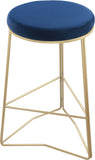 Tres Velvet Contemporary Counter Stool - Elegant Design with Plush Comfort and Gold Metal Legs
