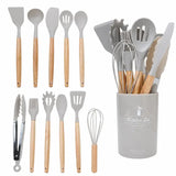 12pcs Silicone Kitchen Utensils Set With Holder