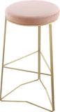 Tres Velvet Bar Stool - Elegant Black Upholstery with Brushed Gold Legs for Contemporary Style