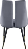 Sleek Contemporary Dining Chair Set - Stylish Velvet Upholstery with Matte Black Legs and Gold Tips