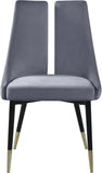 Sleek Contemporary Dining Chair Set - Stylish Velvet Upholstery with Matte Black Legs and Gold Tips