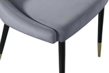 Sleek Contemporary Dining Chair Set - Stylish Velvet Upholstery with Matte Black Legs and Gold Tips