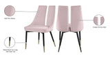 Sleek Contemporary Dining Chair Set - Stylish Velvet Upholstery with Matte Black Legs and Gold Tips