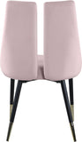 Sleek Contemporary Dining Chair Set - Stylish Velvet Upholstery with Matte Black Legs and Gold Tips