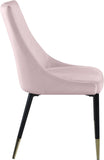 Sleek Contemporary Dining Chair Set - Stylish Velvet Upholstery with Matte Black Legs and Gold Tips
