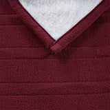 Heated 50x60" Fleece Sherpa Electric Throw Blanket, Burgundy