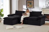 DERVAL 111" 3-Seater Sofa with 1 Ottoman