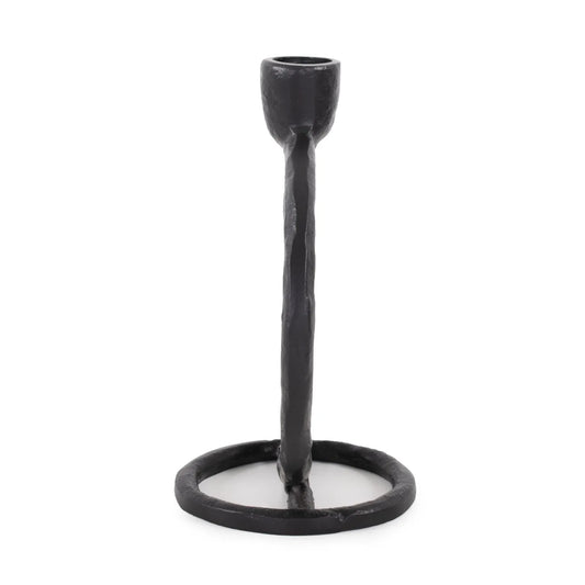 Single Circle Arman Aluminum Candlestick in Black