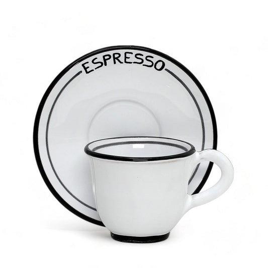 Deruta Posata Nero Espresso Cup & Saucer, 3 oz