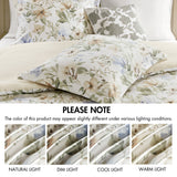 5 Piece 300TC Cotton Sateen Floral Print Duvet Set