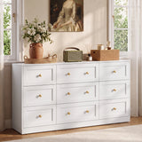 9-Drawer Dresser with Gold Knobs, 4 Colors