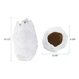 Abstract Elm Short Vase in White