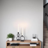 Double Circle Arman Aluminum Candlestick in Black