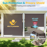 Solar Crank Outdoor Roller Shade with Teslin, No Cassette