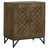 Zaria 2-door Wood Trellis Accent Storage Cabinet Brown